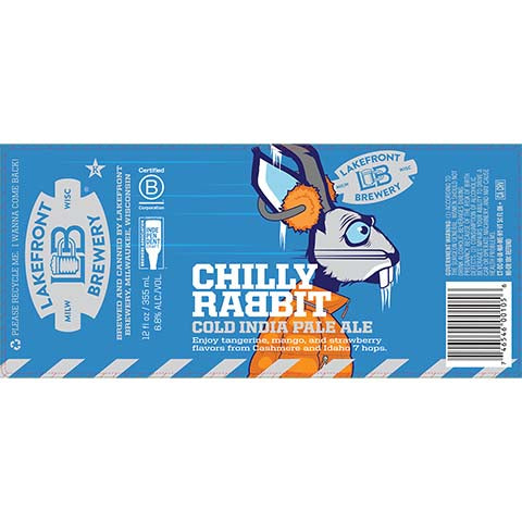 Lakefront Chilly Rabbit Cold IPA by Lakefront Brewery Inc, beer label