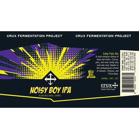 Crux Noisy Boy IPA by Crux Fermentation Project, beer label