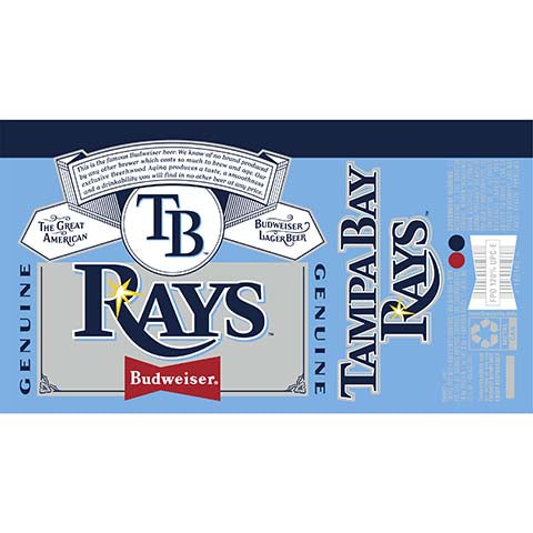 Budweiser TB Rays by Anheuser-Busch, beer label