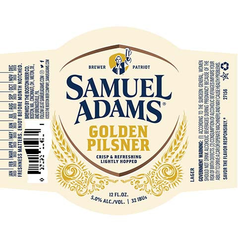 Samuel Adams Golden Pilsner by Samuel Adams, beer label