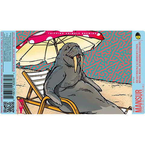 Tripping Animals Mansur Hazy IPA by Tripping Animals Brewing Co., beer label