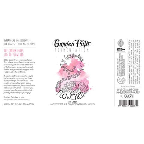 Garden Path Fermentation Led To Flowered by Garden Path Fermentation, beer label