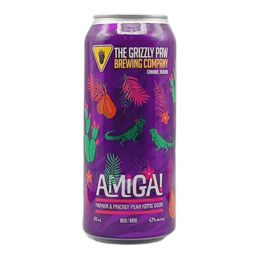 Amiga Papaya & Prickly Pear Kettle Sour by The Grizzly Paw Brewing Company, beer label