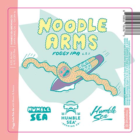 Humble Sea Noodle Arms IPA by Humble Sea Brewing Co, beer label