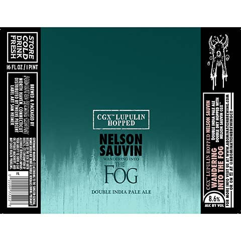 Abomination Wandering Into the Fog (CGX Nelson Sauvin) DIPA by Abomination Brewing Company, beer label