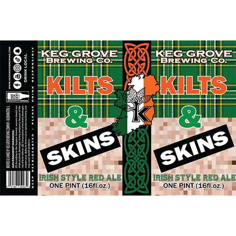 Keg Grove Kilts & Skins Irish Red Ale by Keg Grove Brewing Company, beer label