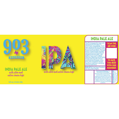 903 Brewers IPA by 903 Brewers, beer label
