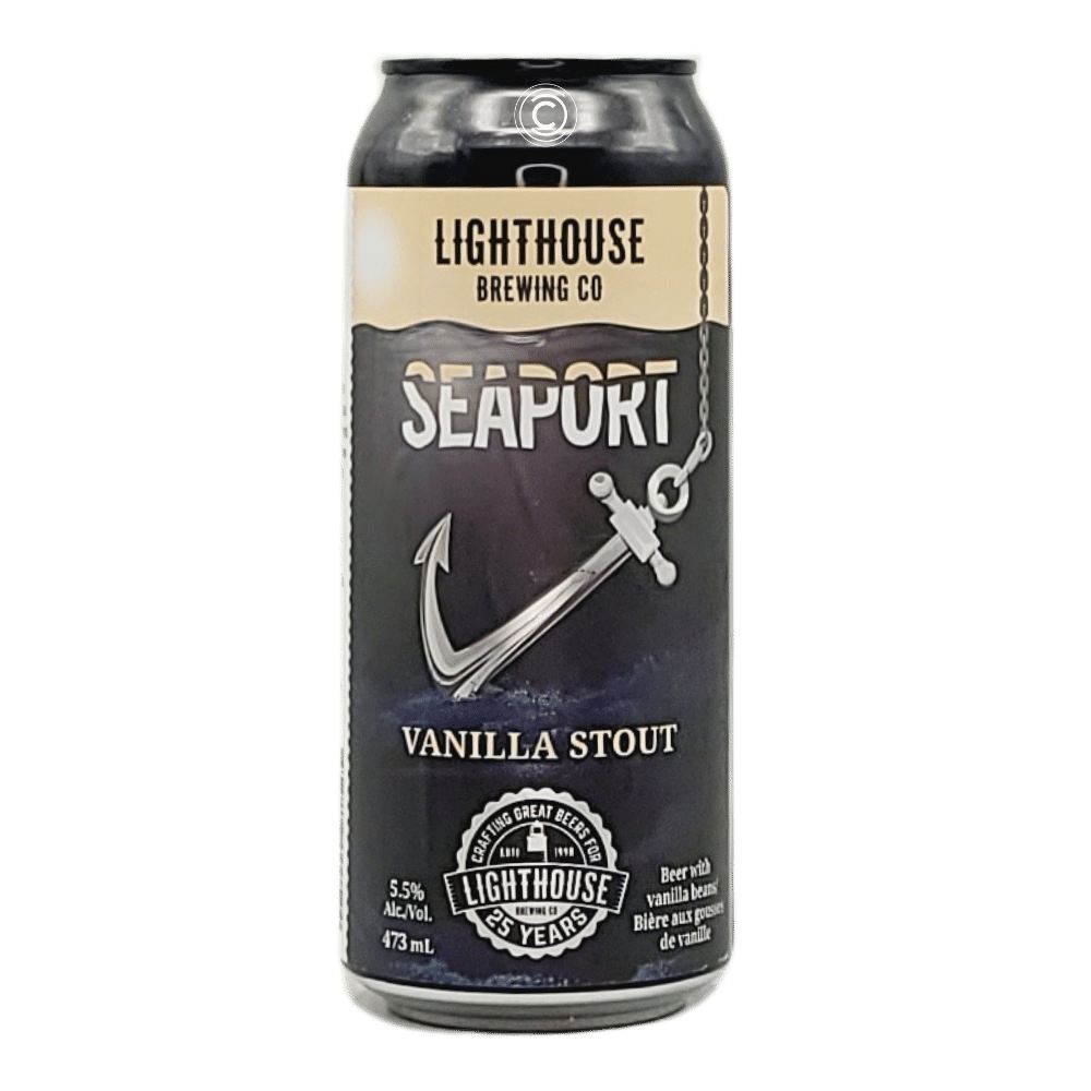 Seaport Vanilla Stout by Lighthouse Brewing, beer label