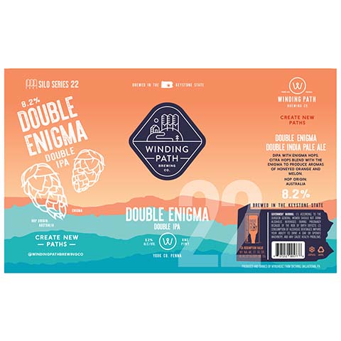 Winding Path Double Enigma DIPA by Winding Path Brewing Co., beer label