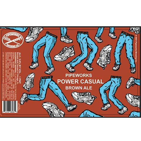 Pipeworks Power Casual Brown Ale by Pipeworks Brewing Co, beer label