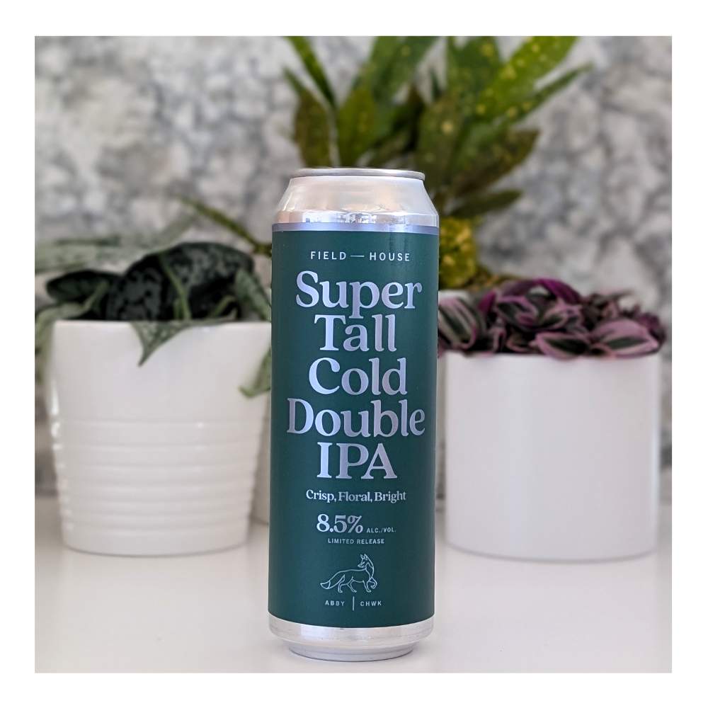Super Tall Cold Double IPA by Field House Brewing Co., beer label