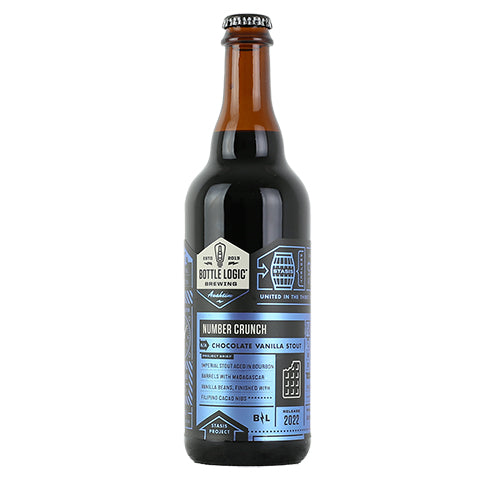 Bottle Logic Number Crunch Stout by Bottle Logic Brewing, beer label