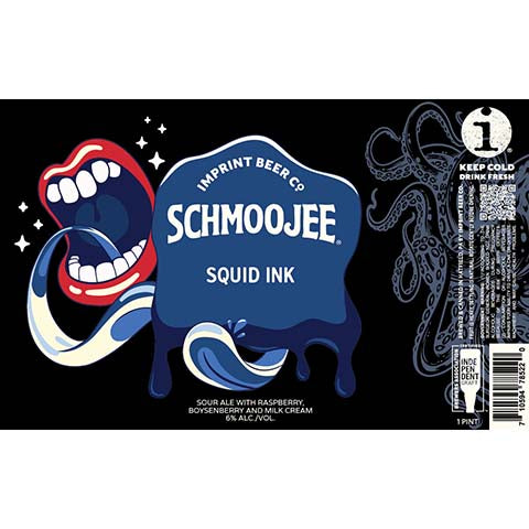 Imprint Schmoojee Squid Ink Sour Ale by Imprint Beer Company, beer label