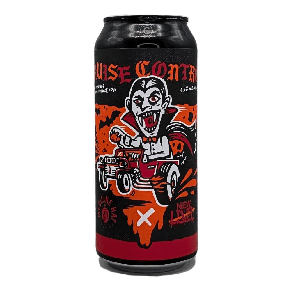 Cruise Control Blood Orange Milkshake IPA by New Level Brewing x Medicine Hat Brewing Company, beer label