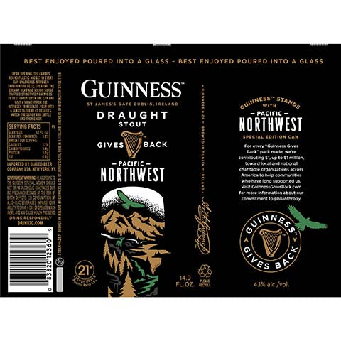Guinness Draught Pacific Northwest by Guinness, beer label