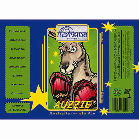 Hopside Auzzie Australian Ale by Hopside Brewing, beer label