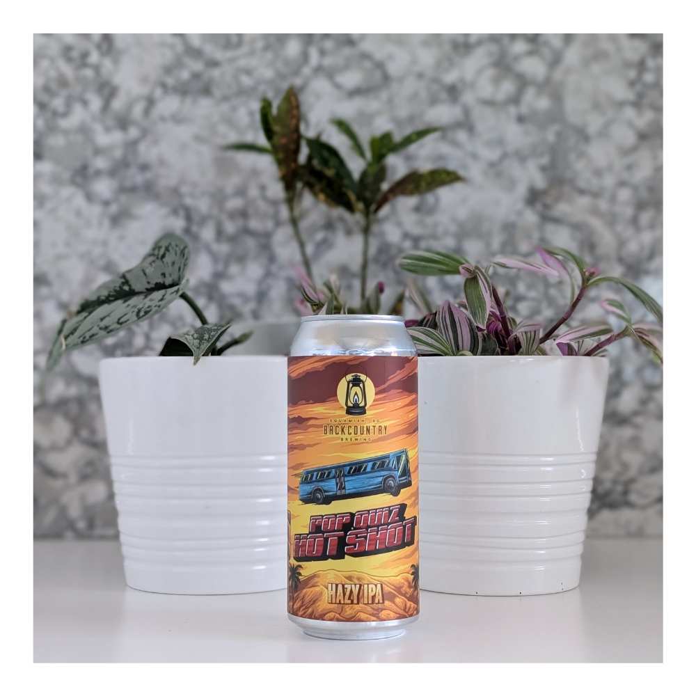 Pop Quiz, Hotshot Hazy IPA by Backcountry Brewing, beer label