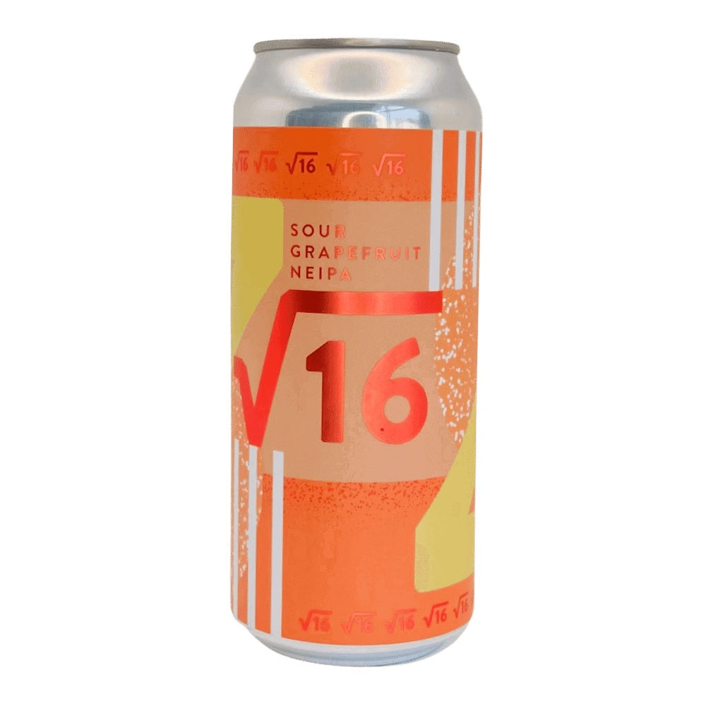 Square Root of 16 Sour Grapefruit NEIPA by Born Brewing Co., beer label