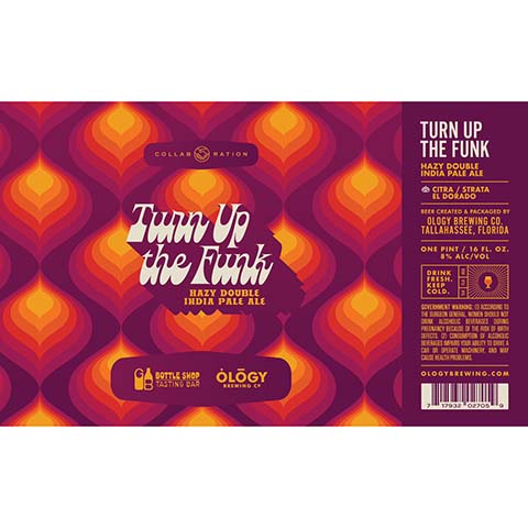 Ology Turn Up The Funk Hazy DIPA by Ology Brewing Co, beer label
