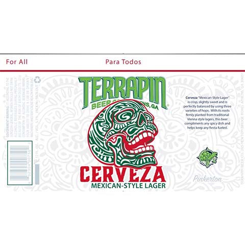 Terrapin Cerveza Lager by Terrapin Beer Co, beer label