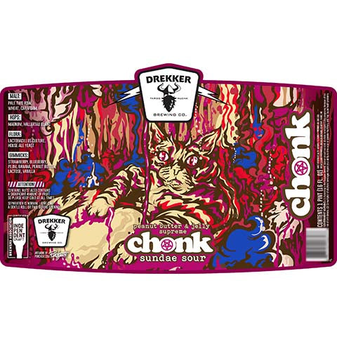 Drekker Peanut Butter & Jelly Supreme Chonk Sundae Sour by Drekker Brewing Company, beer label