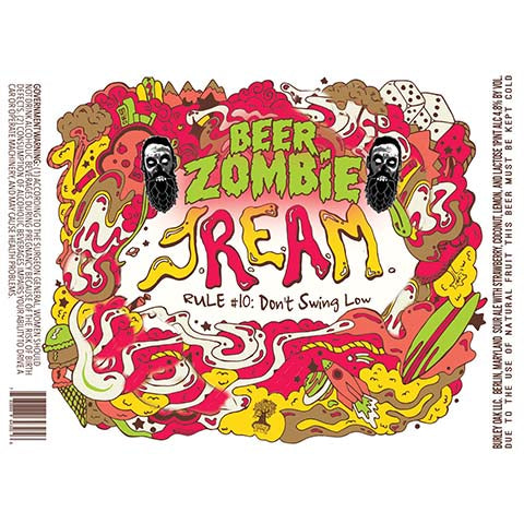 Burley Oak Beer Zombie Jream Rule #10 Sour Ale by Burley Oak Craft Brewery, beer label