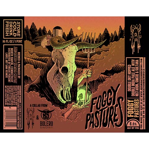 Abomination Foggy Pastures DIPA by Abomination Brewing Company, beer label