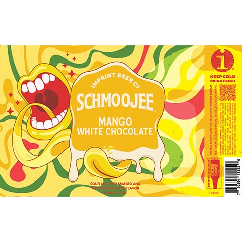 Imprint Schmoojee Mango White Chocolate Sour by Imprint Beer Company, beer label