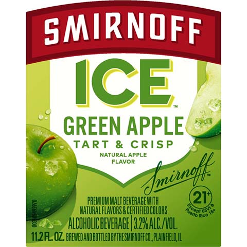Smirnoff Ice Green Apple by Smirnoff, beer label