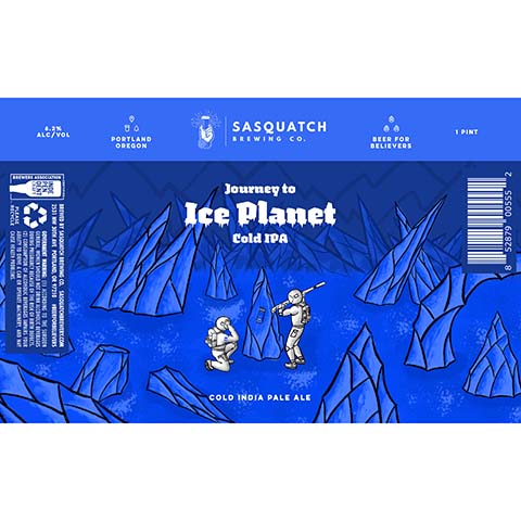 Sasquatch Journey to Ice Planet Cold IPA by Sasquatch Brewery, beer label