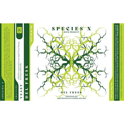 Aslin Species X Del Fresk IPA by Aslin Beer Company, beer label