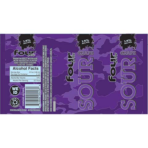 Four Loko Grape by Four Brewing Company, beer label