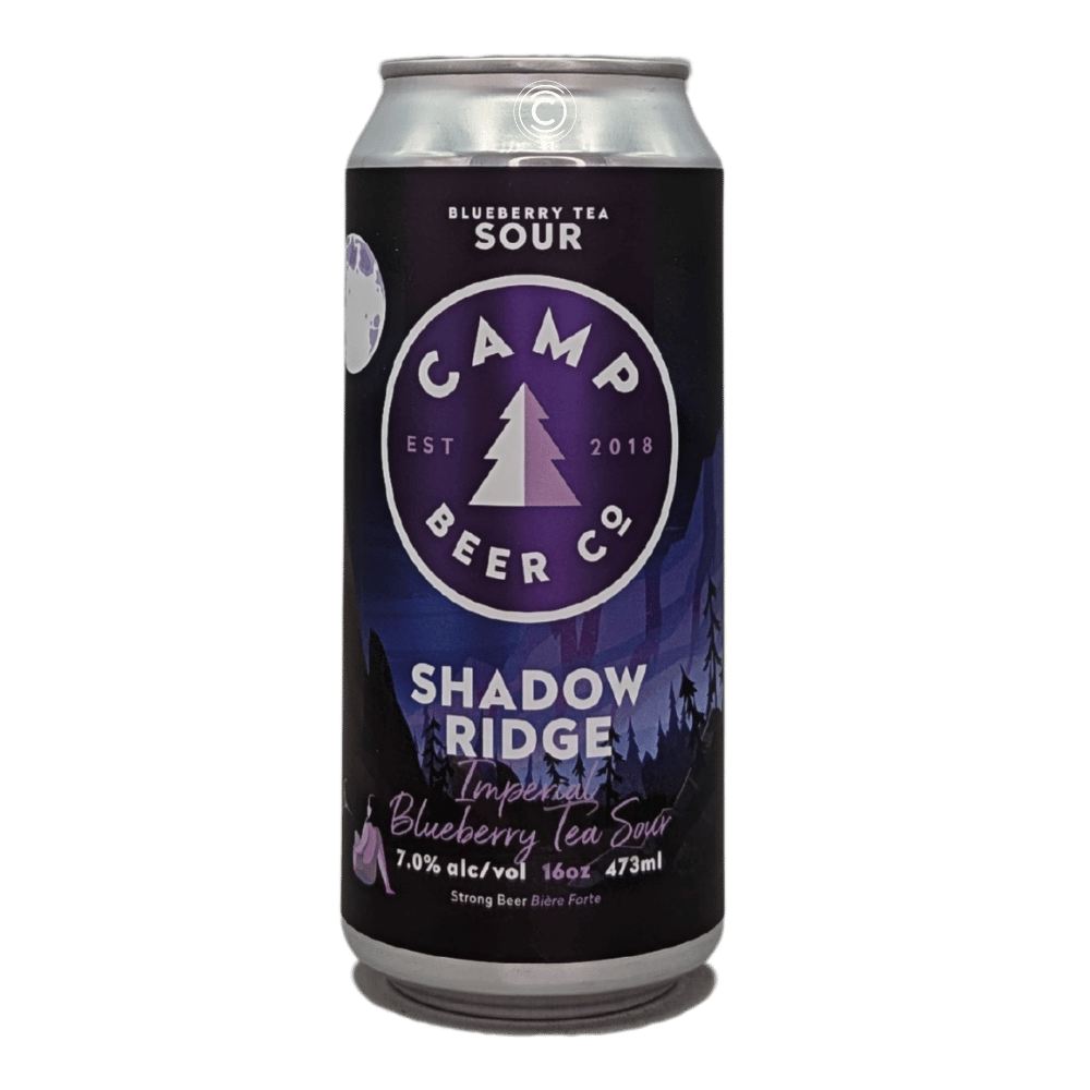 Shadow Ridge Imperial Blueberry Tea Sour by Camp Beer Co., beer label