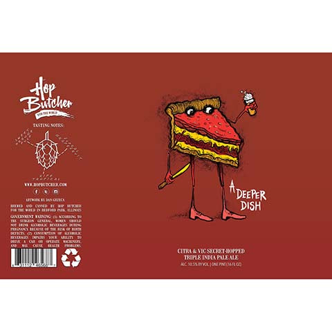 Hop Butcher A Deeper Dish TIPA by Hop Butcher For the World, beer label