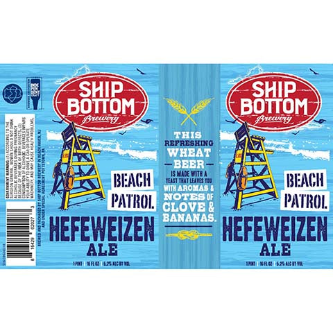 Ship Bottom Beach Patrol Hefeweizen Ale by Ship Bottom Brewery, beer label