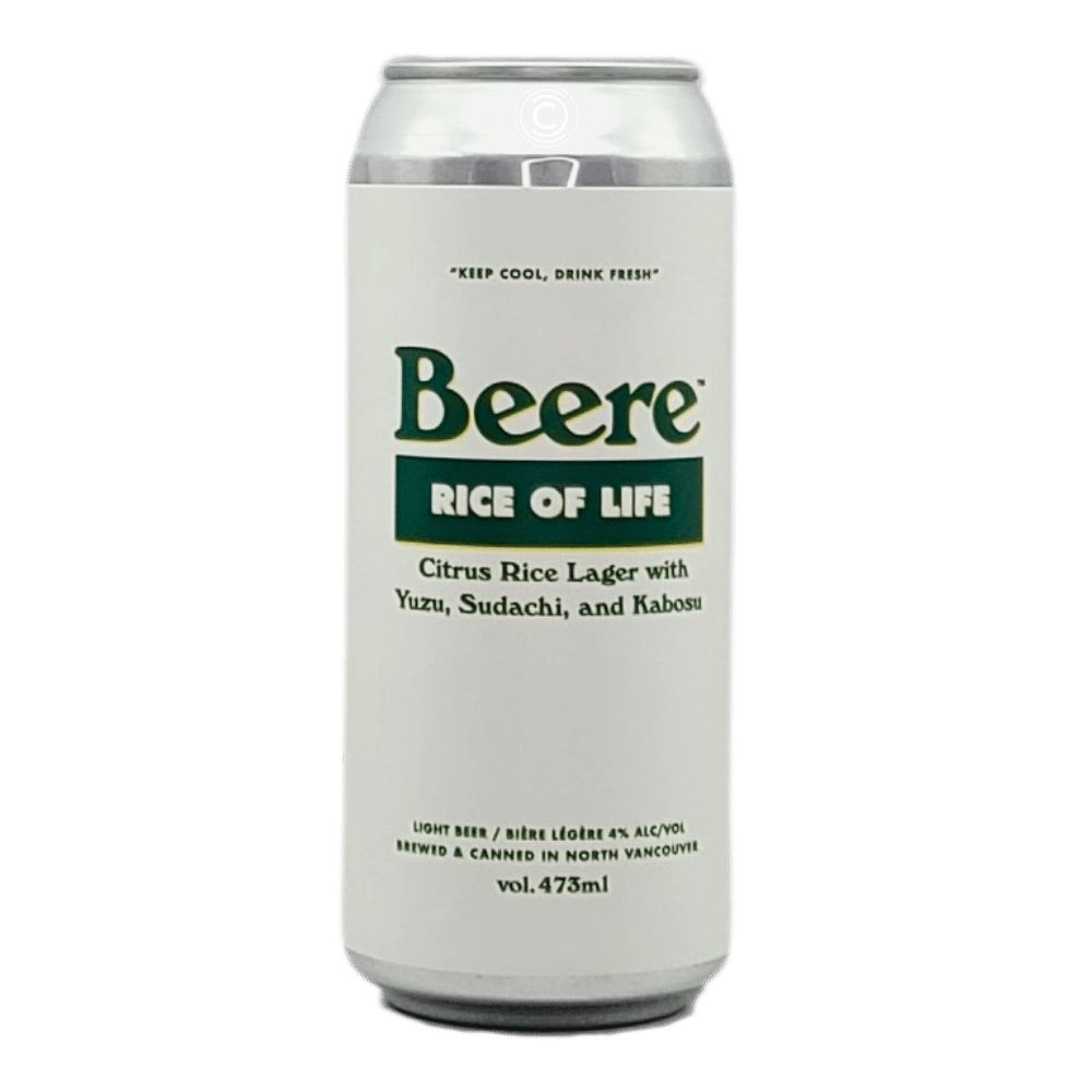 Rice of Life Citrus Rice Lager by Beere Brewing Company, beer label