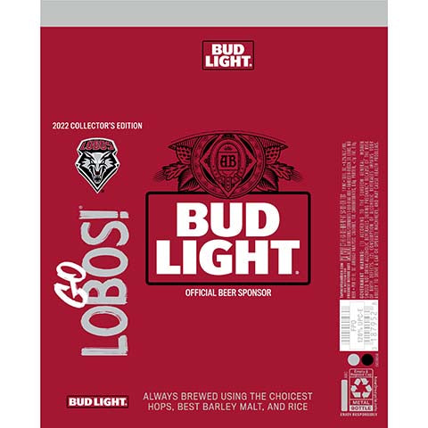 Bud Light Go Lobos! by Anheuser-Busch, beer label