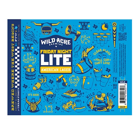 Wild Acre Friday Night Lite American Lager by Wild Acre Brewing Company, beer label