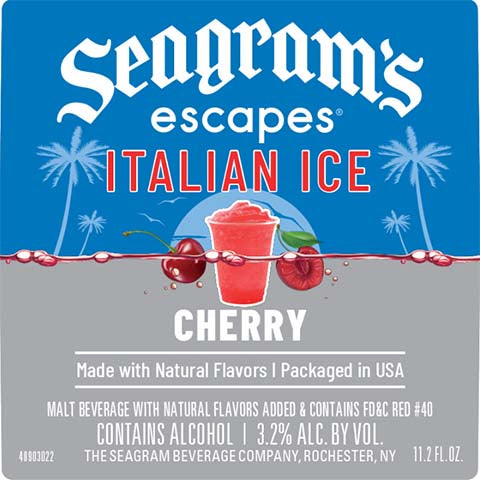 Seagram’s Italian Ice Cherry by Seagram, beer label