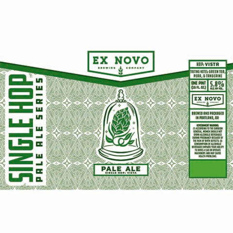 Ex Novo Single Hop Pale Ale by Ex Novo Brewing Co, beer label