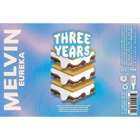 Melvin Three Years Smoked Imperial Stout by Melvin Brewing, beer label