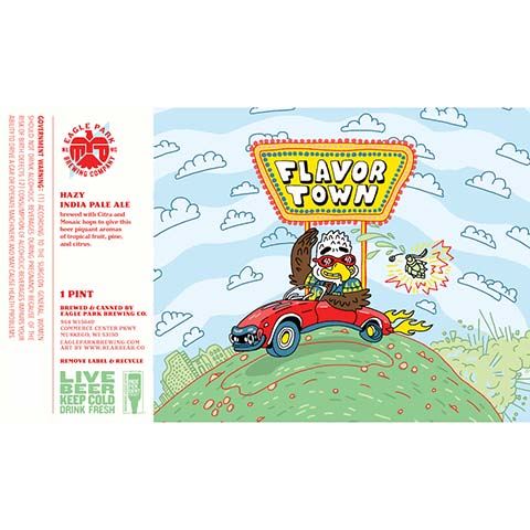 Eagle Park Flavor Town Hazy IPA by Eagle Park Brewing Company, beer label