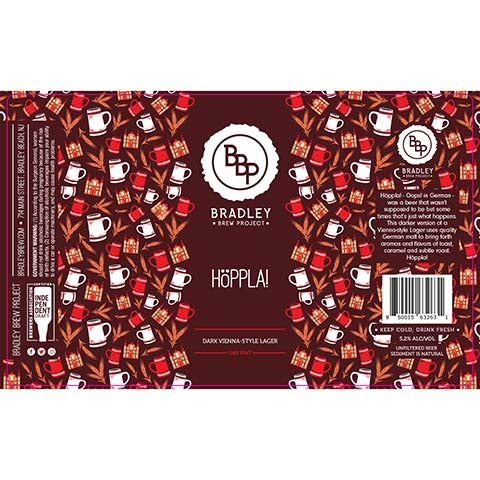 Bradley Brew Hoppla! Dark Lager by Bradley Brew Project, beer label