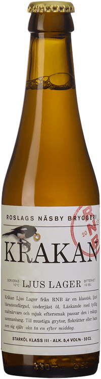 Kråkan ljus lager by Roslags Näsby Bryggeri, beer label