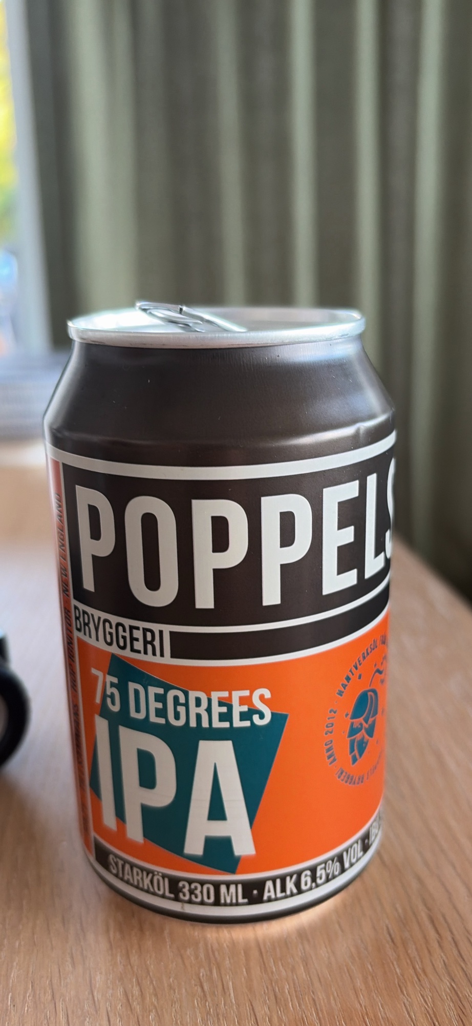75 Degrees IPA by Poppels — beer label