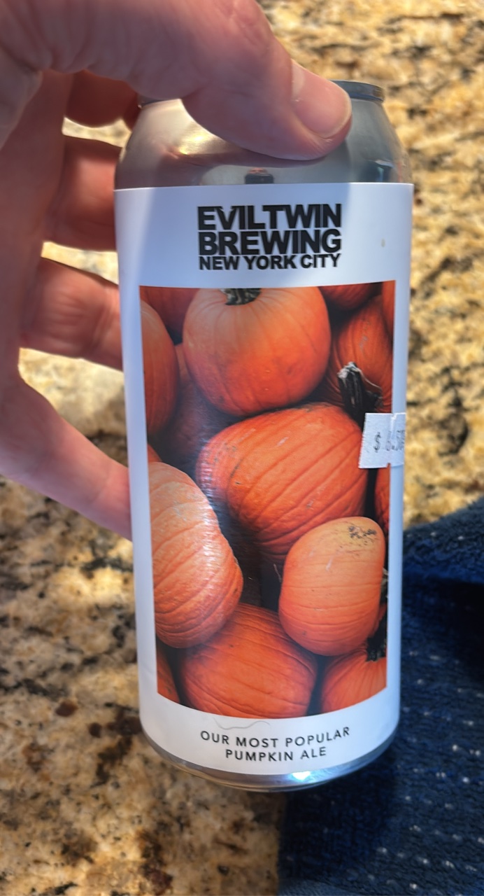 Our Most Popular Pumpkin Ale by Evil Twin Brewing, beer label
