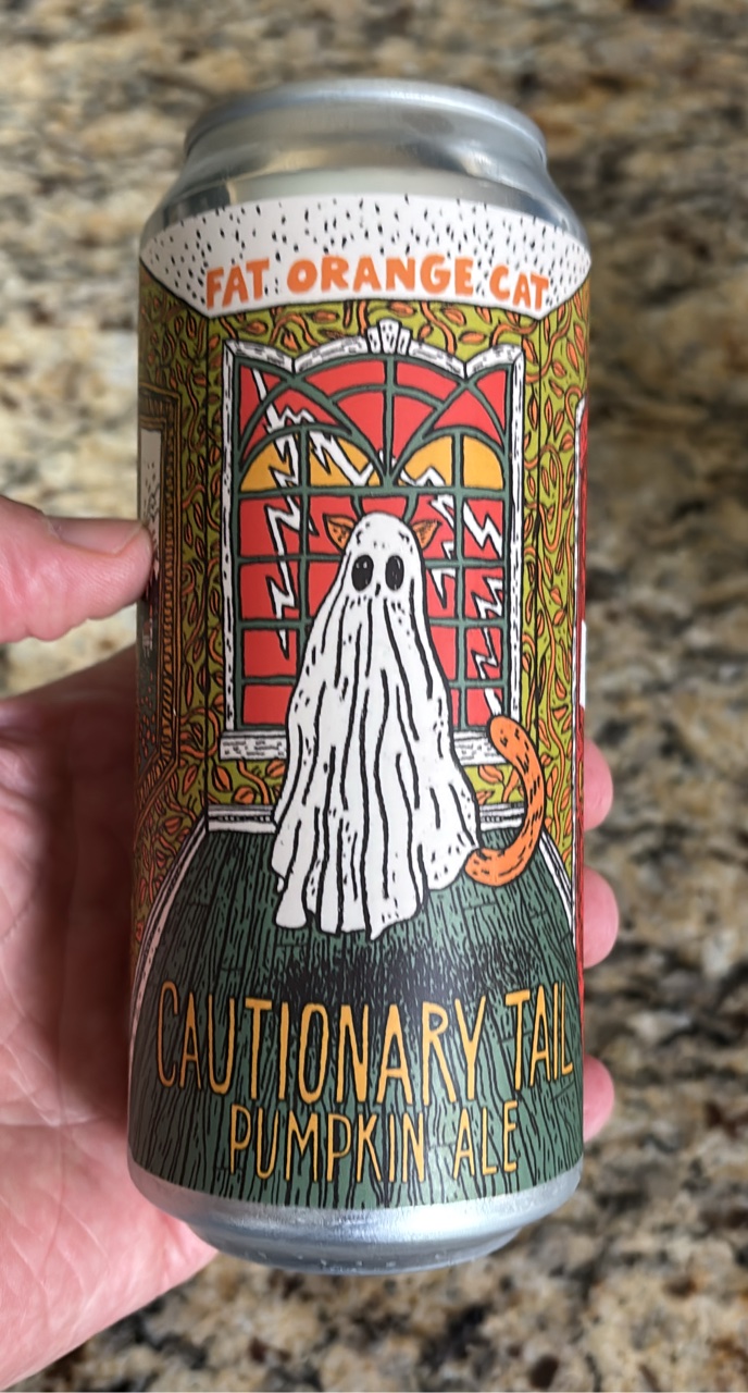 Cautionary Tail by Fat Orange Cat, beer label